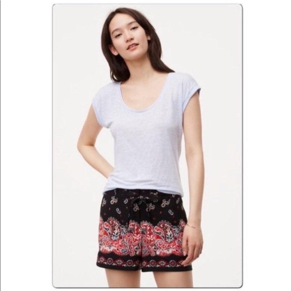 LOFT Sunrise Paisley Fluid Shorts